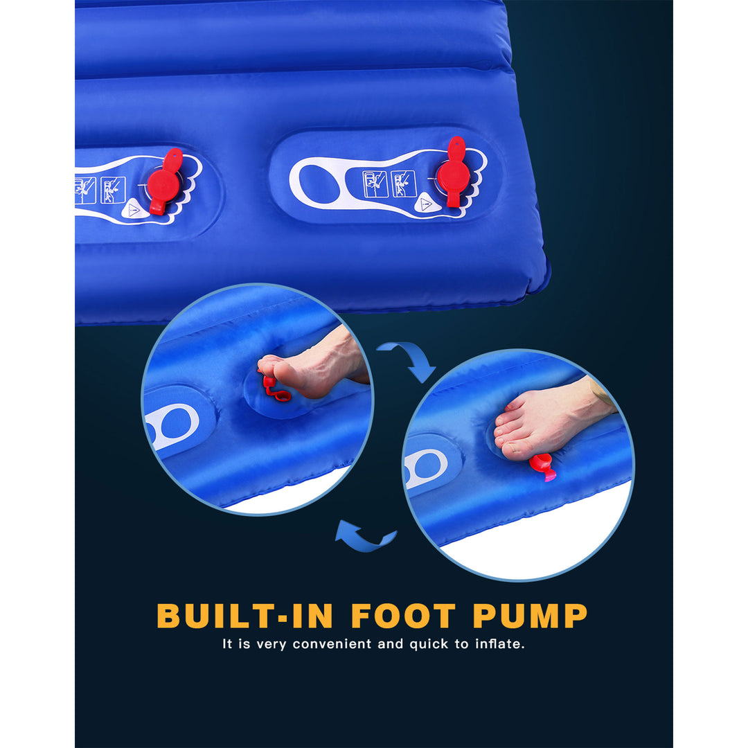 KingCamp 2-Person Double Sleeping Pad Lightweight Inflatable Mat, Blue (Used) - VMInnovations