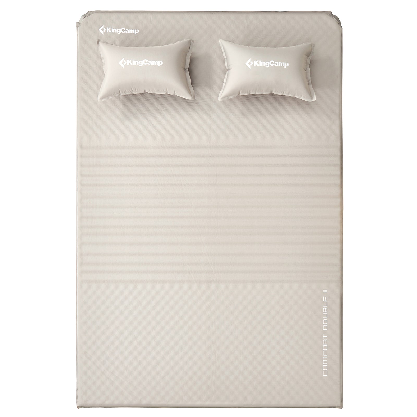 Self-Inflating Sleeping Pad Mat Camping Mattress with 2 Pillows, Beige (Used) - VMInnovations