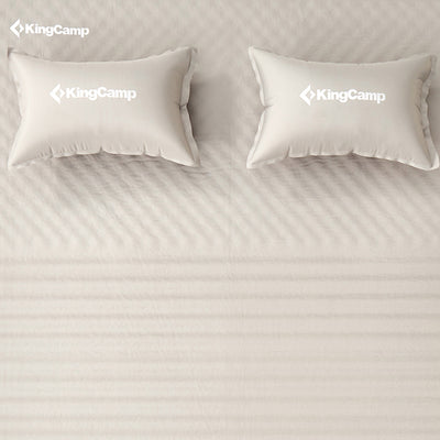Self-Inflating Sleeping Pad Mat Camping Mattress w/ 2 Pillows, Beige (Open Box) - VMInnovations