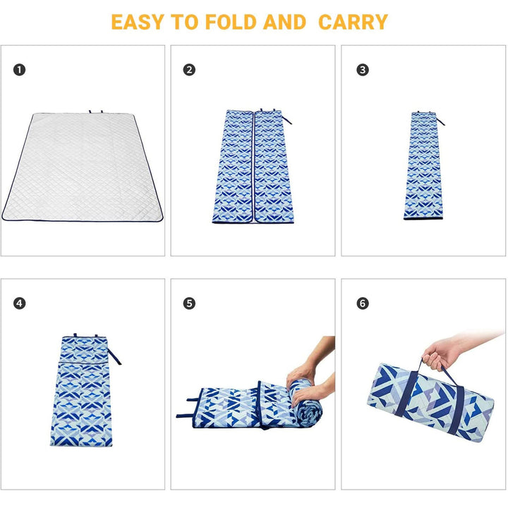 KingCamp Portable Outdoor Waterproof Picnic Blanket 78" x 118", Blue (Open Box) - VMInnovations