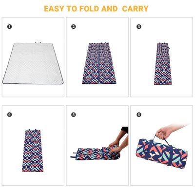 Portable Outdoor Waterproof Picnic Blanket 118" x 118", Rose Red (Open Box) - VMInnovations