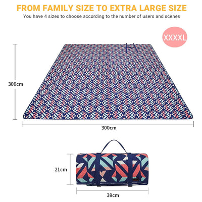 Portable Outdoor Waterproof Picnic Blanket 118" x 118", Rose Red (Open Box) - VMInnovations