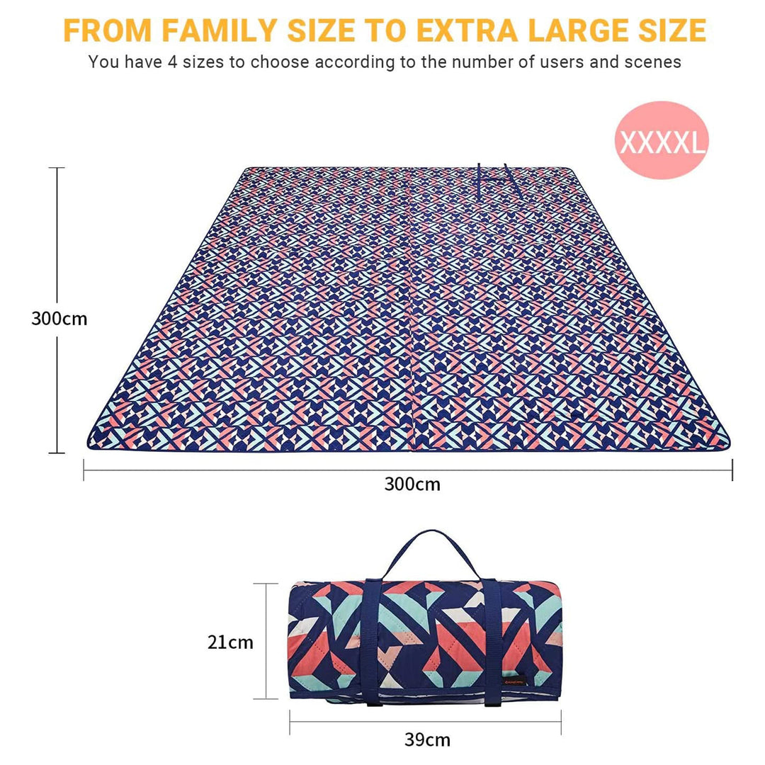 KingCamp Portable Outdoor Waterproof Picnic Hiking Blanket 118" x 118", Rose Red - VMInnovations