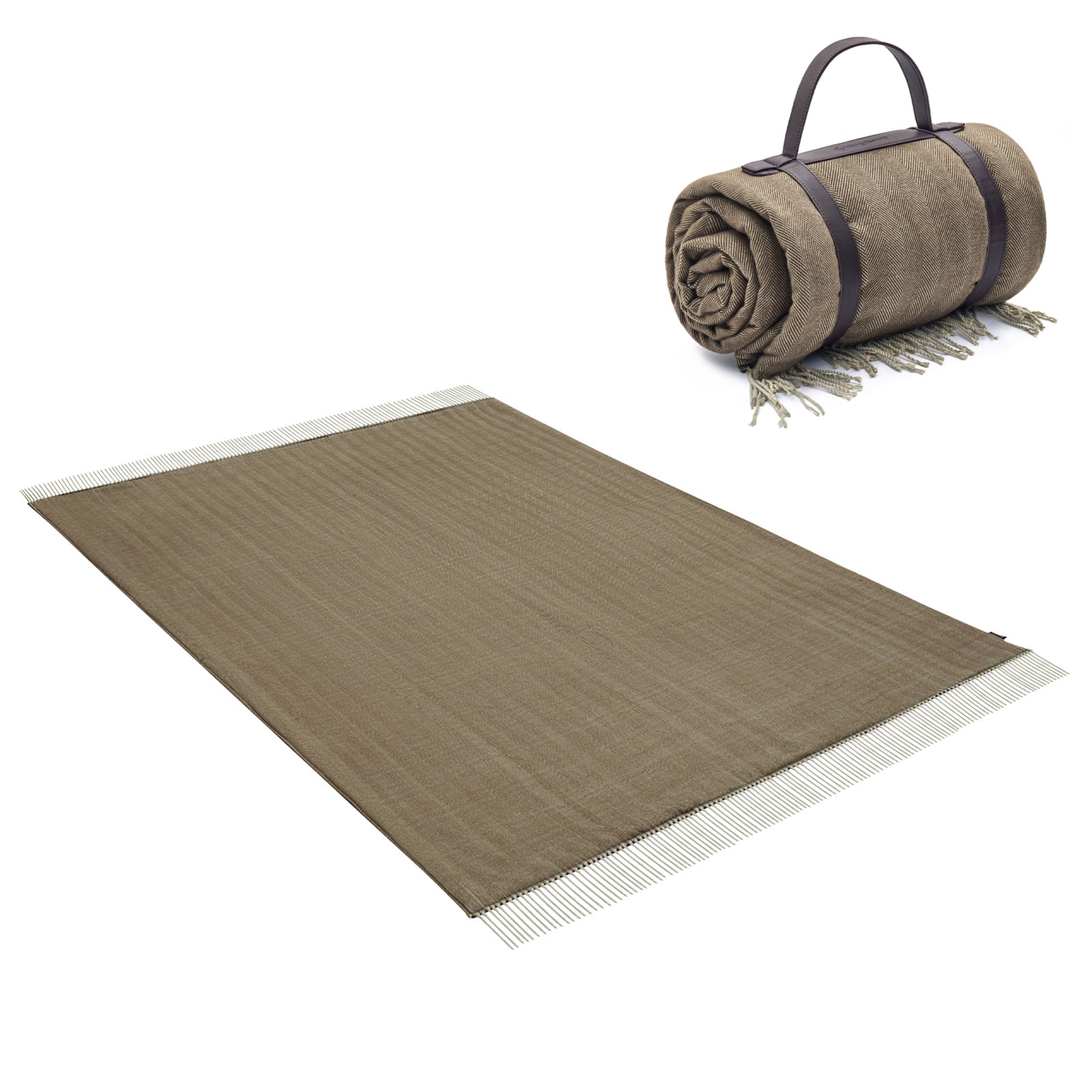 KingCamp Portable Waterproof Picnic Beach Blanket, PEVA, Beige/Coffee (Used) - VMInnovations