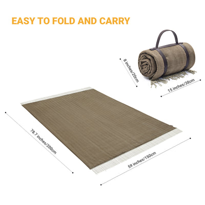 KingCamp Portable Waterproof Picnic Beach Blanket, PEVA, Beige/Coffee (Used)