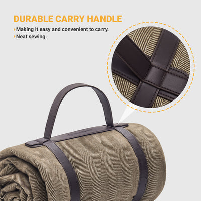 KingCamp Portable Waterproof Picnic Beach Blanket, PEVA, Beige/Coffee (Used) - VMInnovations