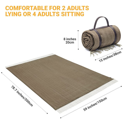 KingCamp Portable Outdoor Waterproof Picnic Beach Blanket, 210D Oxford, Brown - VMInnovations
