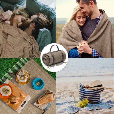 KingCamp Portable Outdoor Waterproof Picnic Beach Blanket, 210D Oxford, Brown - VMInnovations