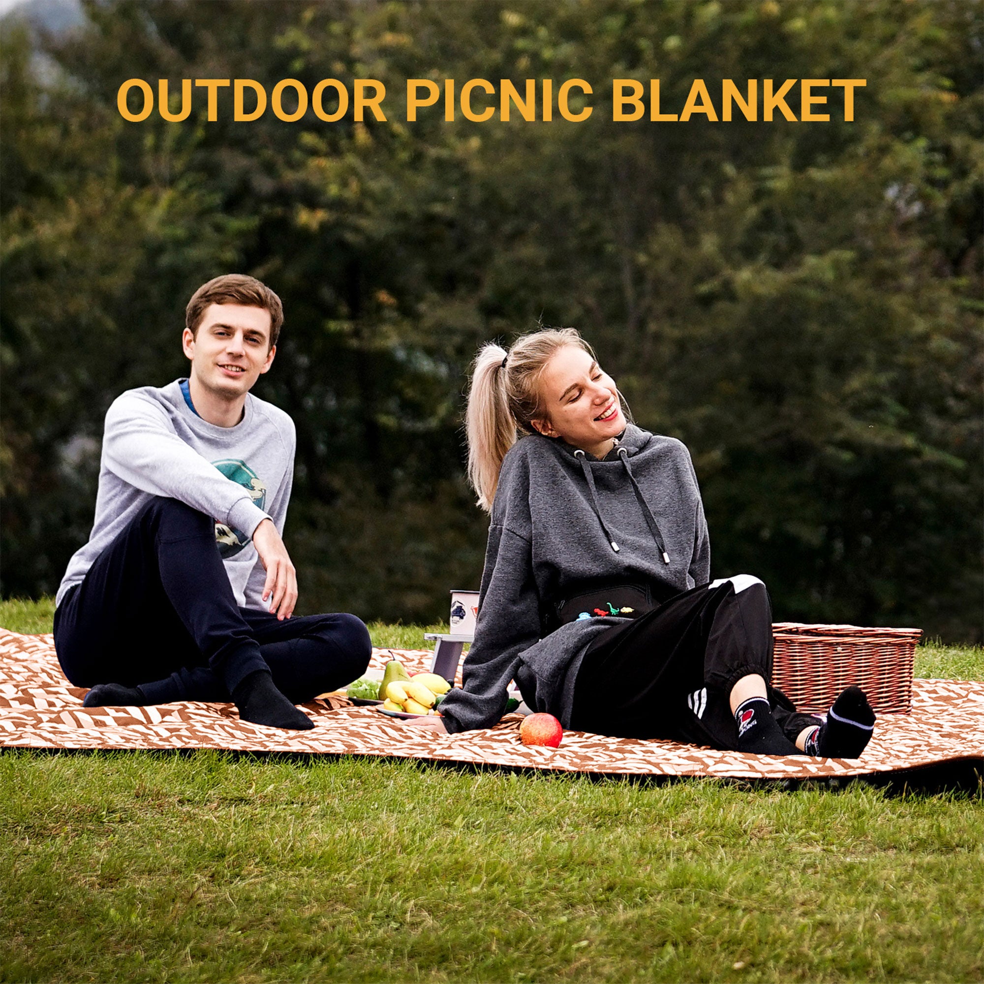KingCamp Portable Outdoor Fleece Picnic Hiking Beach Blanket 118" x 118", Pink - VMInnovations