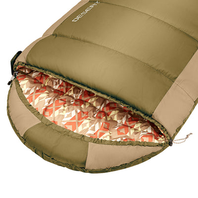 KingCamp Ultralight Warm 3 Season Sleeping Bag w/Compact Compression Sack, Olive - VMInnovations