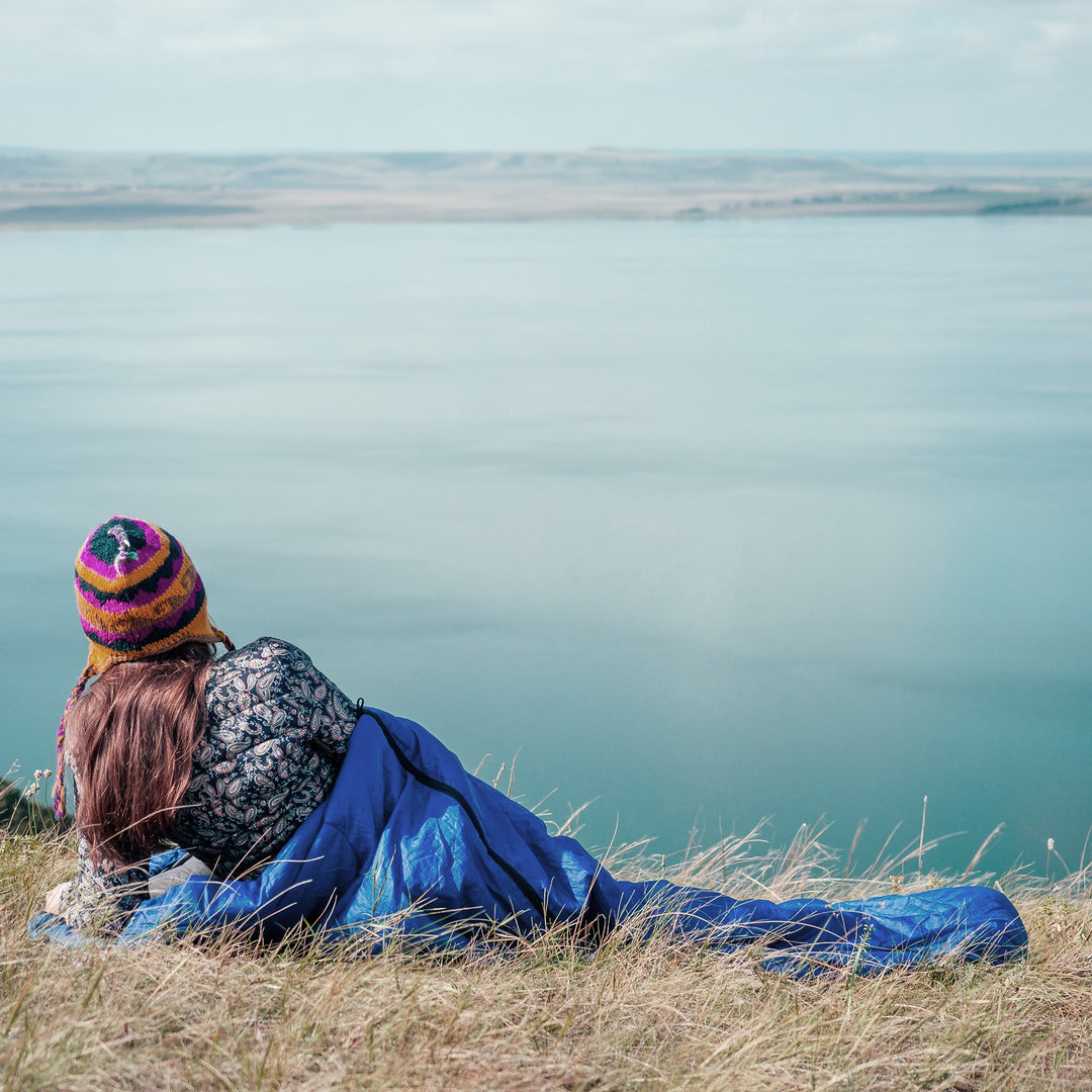 KingCamp 87x59" 2 Person 20Degree Couple Sleeping Bag w/2 Pillows Blue(Open Box)