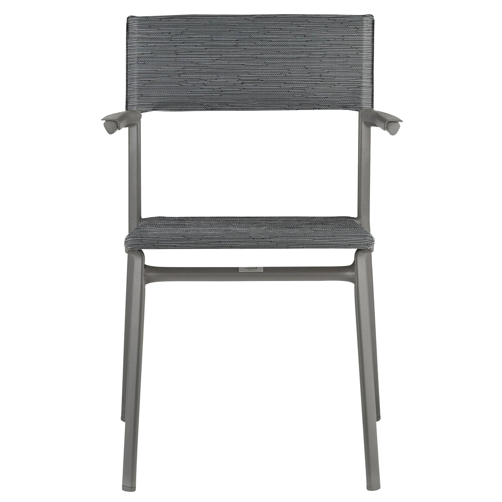 Lafuma Batyline Duo ORON Outdoor Dining Armchair, Titanium/Obsidian (Set of 2)