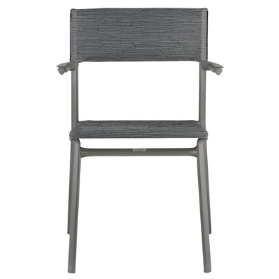 Lafuma Batyline Duo ORON Outdoor Dining Armchair, Titanium/Obsidian (Set of 2)