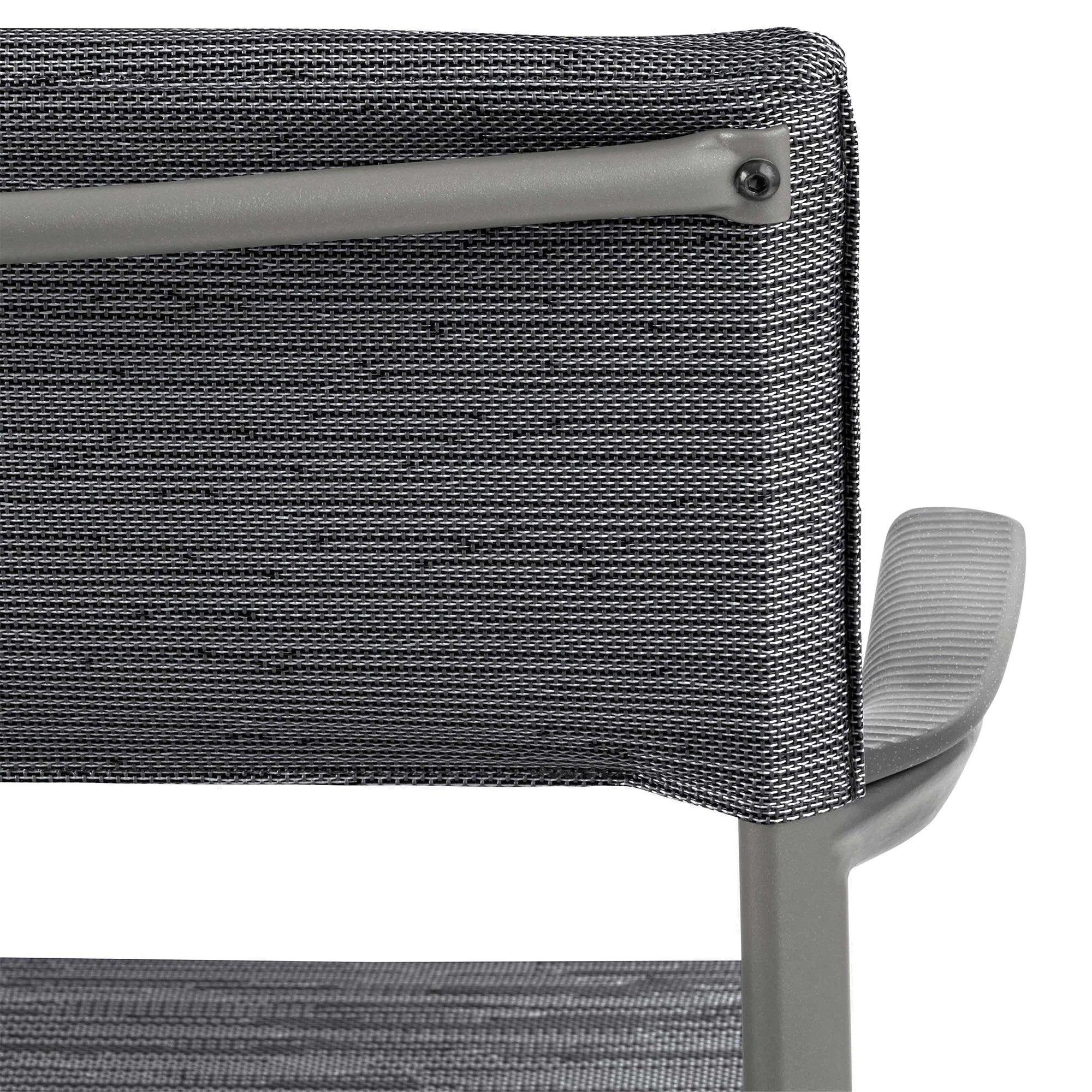 Lafuma Batyline Duo ORON Outdoor Dining Armchair, Titanium/Obsidian (Set of 2)