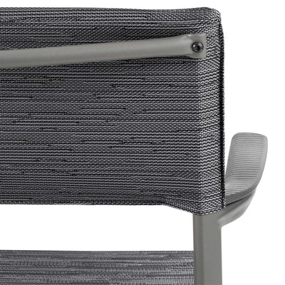 Lafuma Batyline Duo ORON Outdoor Dining Armchair, Titanium/Obsidian (Set of 2)
