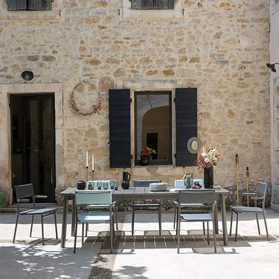 Lafuma Batyline Duo ORON Outdoor Dining Armchair, Titanium/Obsidian (Set of 2)