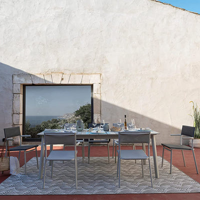 Lafuma Batyline Duo ORON Outdoor Dining Armchair, Titanium/Obsidian (Set of 2)