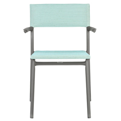 Lafuma Batyline Duo ORON Outdoor Armchair, Titanium/Mistral Blue (Set of 2)