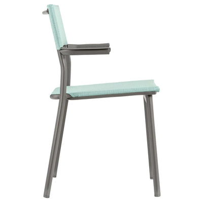 Lafuma Batyline Duo ORON Outdoor Armchair, Titanium/Mistral Blue (Set of 2)
