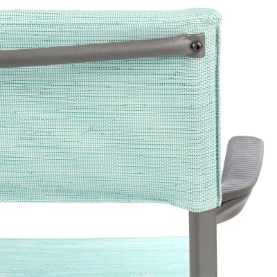 Lafuma Batyline Duo ORON Outdoor Armchair, Titanium/Mistral Blue (Set of 2)