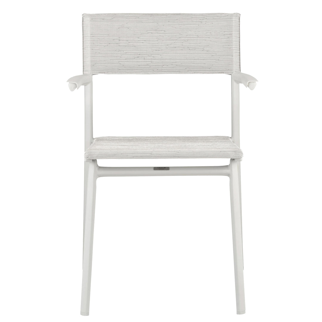 Lafuma Duo ORON Durable Outdoor Dining Armchair, Sand/Pebble (Set of 2) (Used)