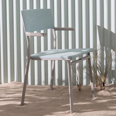 Lafuma Batyline Duo Durable Dining Armchair, Sand/Pebble (Set of 2) (Open Box) - VMInnovations