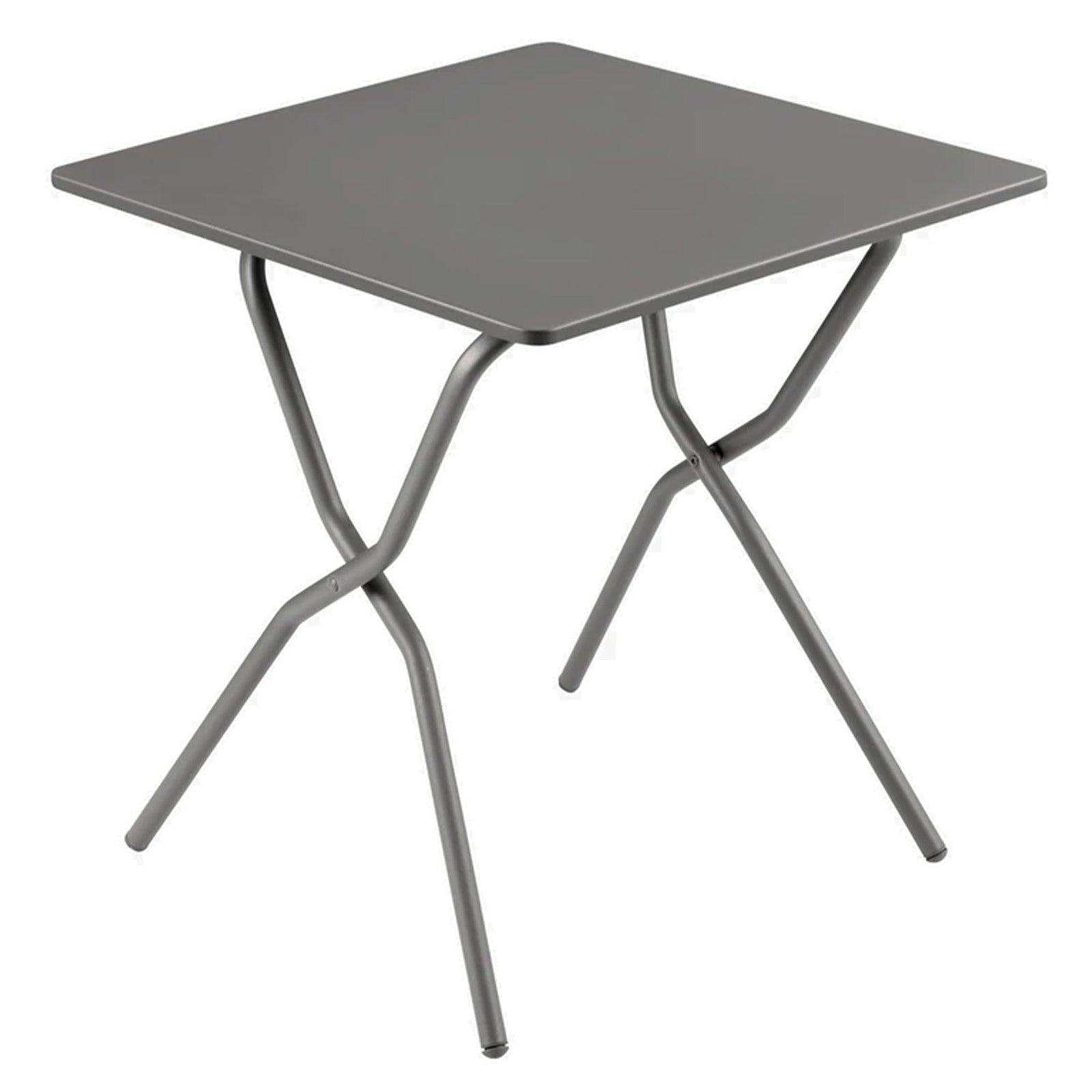 Lafuma Balcony II Colorblock Steel Square Folding Outdoor Patio Table, Titanium - VMInnovations