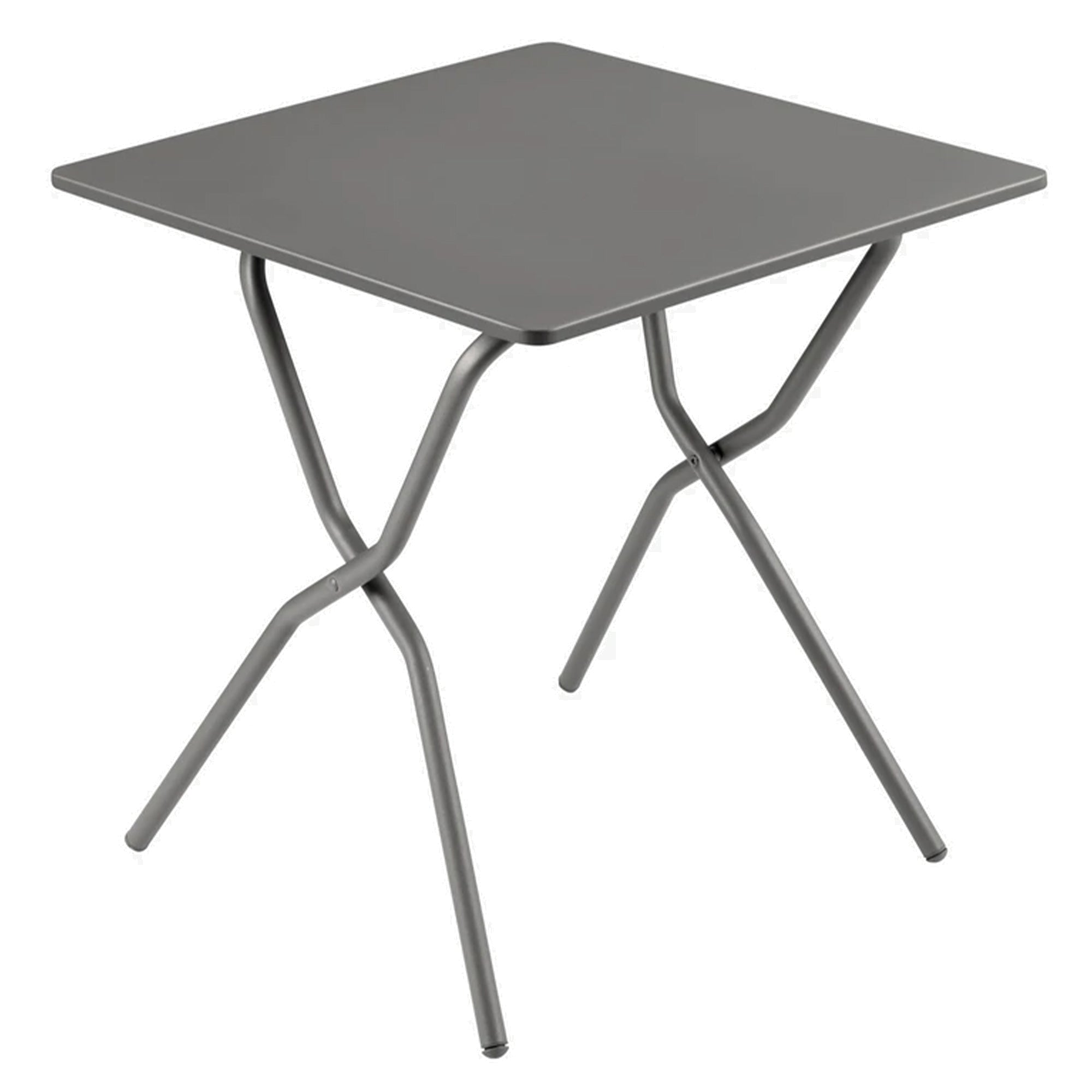 Balcony II Colorblock Steel Square Folding Outdoor Table, Titanium (Open Box) - VMInnovations