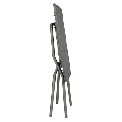 Lafuma Balcony II Colorblock Steel Square Folding Patio Table, Titanium (Used) - VMInnovations