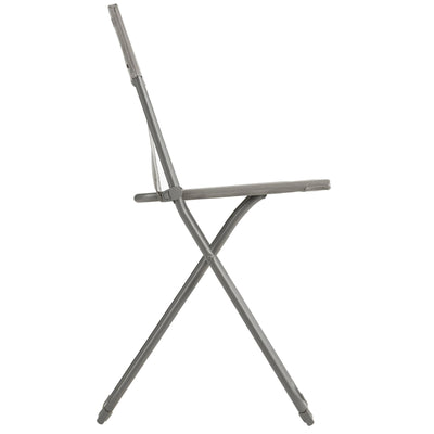 Lafuma Balcony II Colorblock Steel Folding Patio Chair, Titane Gray, Set of 2 - VMInnovations