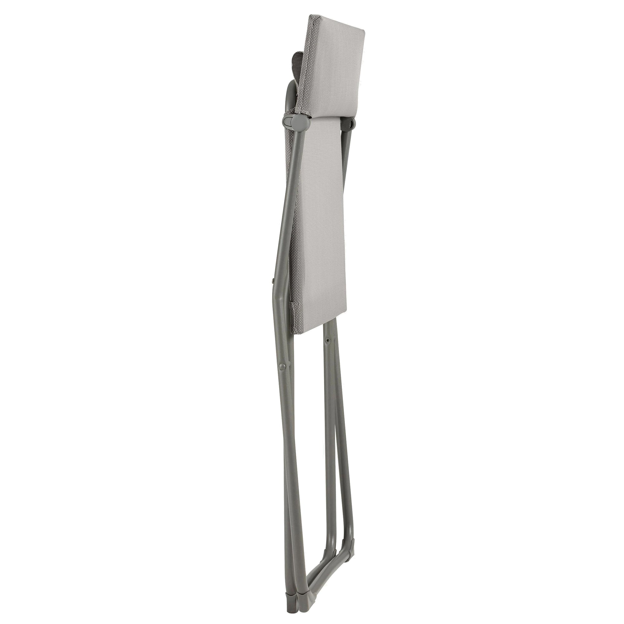 Lafuma Balcony II Colorblock Steel Folding Patio Chair, Titane Gray, Set of 2 - VMInnovations
