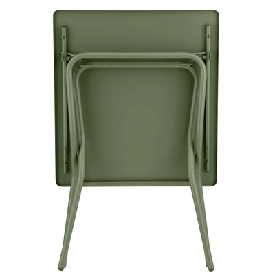 Lafuma Balcony II Colorblock Steel Square Folding Outdoor Patio Table, Moss - VMInnovations