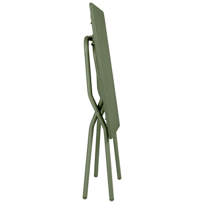 Lafuma Balcony II Colorblock Steel Square Folding Outdoor Patio Table, Moss - VMInnovations