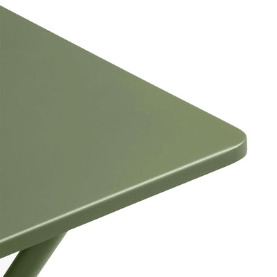 Lafuma Balcony II Colorblock Steel Square Folding Outdoor Patio Table, Moss - VMInnovations