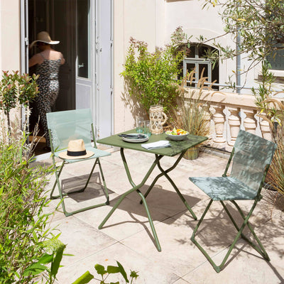 Lafuma Balcony II Steel Folding Patio Chair, Moss Green, Set of 2 (Open Box)
