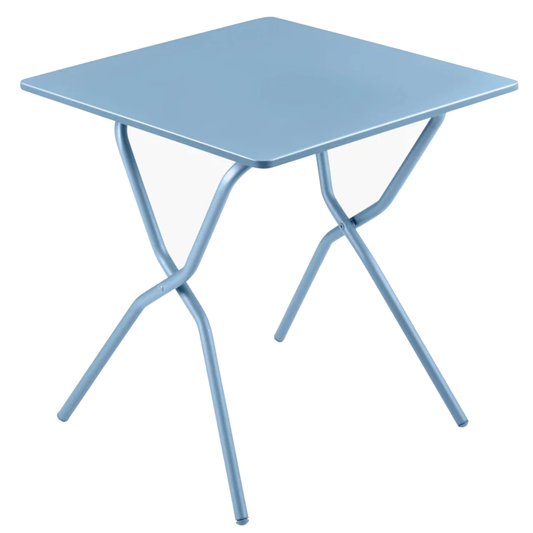 Lafuma Balcony II Colorblock Steel Square Folding Outdoor Patio Table, Sky Blue