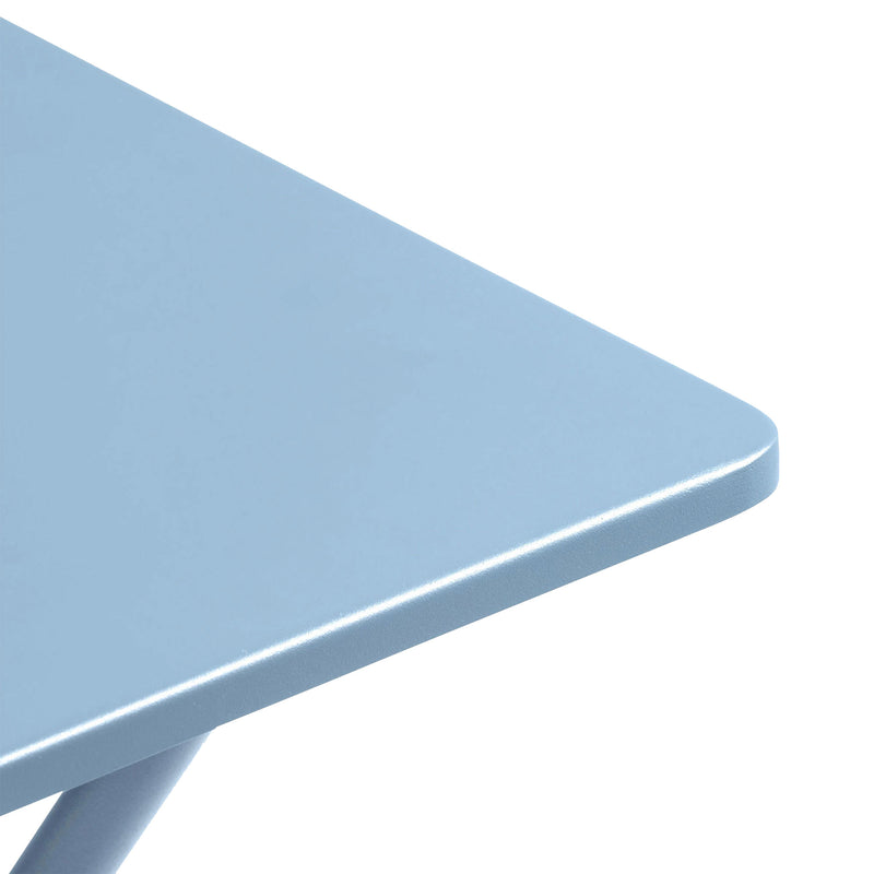 Lafuma Balcony II Colorblock Steel Square Folding Outdoor Patio Table, Sky Blue