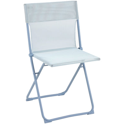 Lafuma Colorblock Steel Folding Patio Chair, Ciel Sky Blue, Set of 2 (Used) - VMInnovations