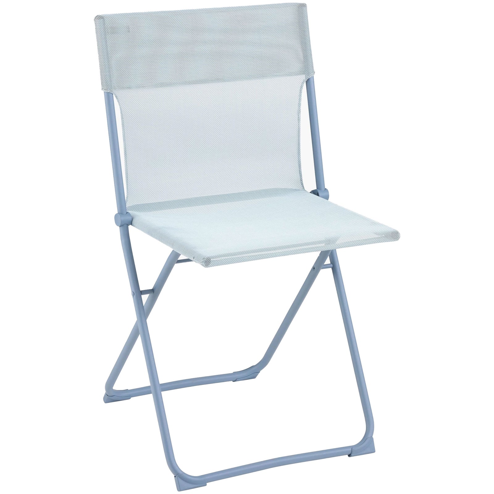 Lafuma Balcony II Steel Folding Patio Chair, Ciel Sky Blue, Set of 2 (Open Box) - VMInnovations