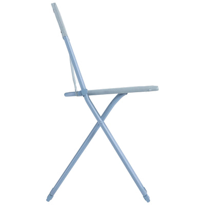 Lafuma Balcony II Colorblock Steel Folding Patio Chair, Ciel Sky Blue, Set of 2