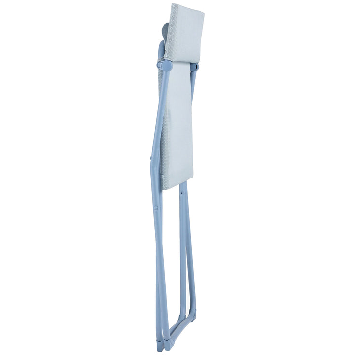 Lafuma Balcony II Steel Folding Patio Chair, Ciel Sky Blue, Set of 2 (Open Box)