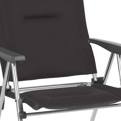 Lafuma Alu Cham Padded Foldable Sling Reclining Armchair, Acier (Open Box) - VMInnovations