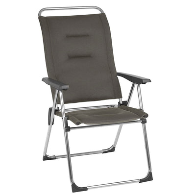 Lafuma Alu Cham Padded Foldable Camping Sling Reclining Armchair, Taupe (Used) - VMInnovations