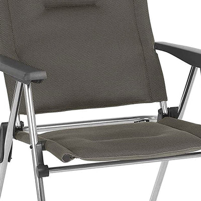 Lafuma Alu Cham Padded Foldable Camping Sling Reclining Armchair, Taupe (Used) - VMInnovations