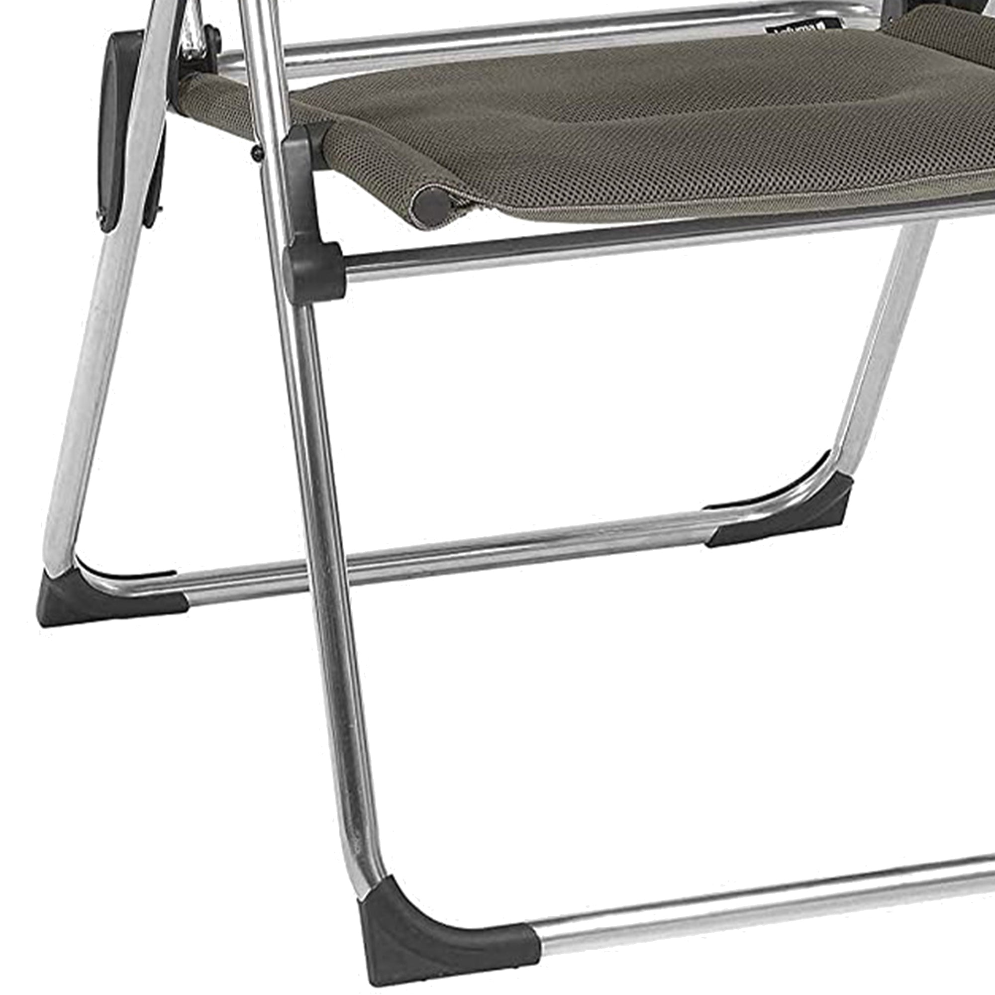 Lafuma Alu Cham Padded Foldable Camping Sling Reclining Armchair, Taupe (Used) - VMInnovations