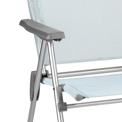 Lafuma Alu Cham Adjustable 5 Seating Position Folding Armchair, Ciel Sky Blue