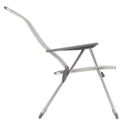 Lafuma Alu Cham 5 Seating Position Folding Outdoor Armchair, Rye (Open Box) - VMInnovations