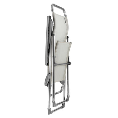 Lafuma Alu Cham 5 Seating Position Folding Outdoor Armchair, Rye (Open Box) - VMInnovations