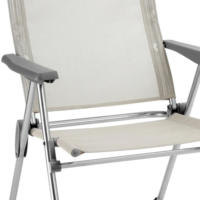 Lafuma Alu Cham 5 Seating Position Folding Outdoor Armchair, Rye (Open Box) - VMInnovations