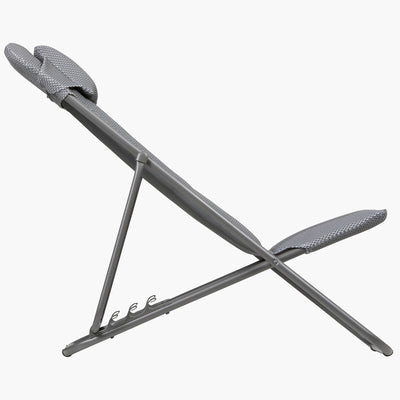 Maxi Transat Foam Padded Ultra Compact Foldable Sling Chair, Silver (Open Box)